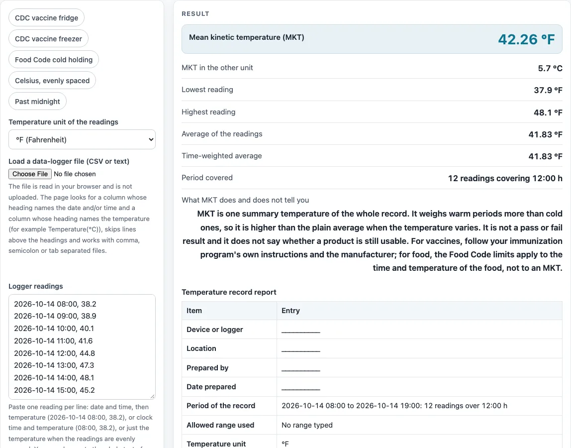 Cold chain monitoring example